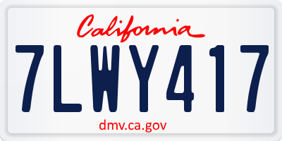 CA license plate 7LWY417