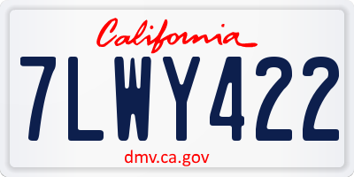 CA license plate 7LWY422