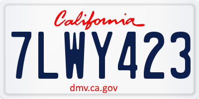 CA license plate 7LWY423