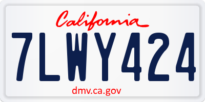 CA license plate 7LWY424
