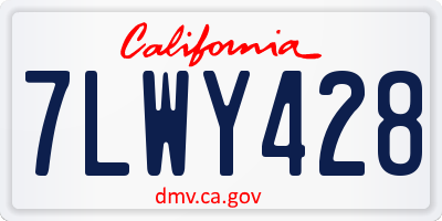 CA license plate 7LWY428