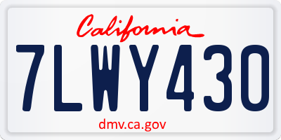 CA license plate 7LWY430