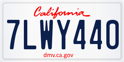 CA license plate 7LWY440