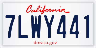 CA license plate 7LWY441