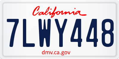 CA license plate 7LWY448