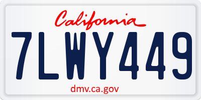 CA license plate 7LWY449