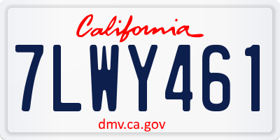 CA license plate 7LWY461