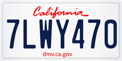 CA license plate 7LWY470