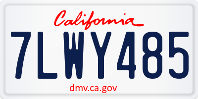 CA license plate 7LWY485