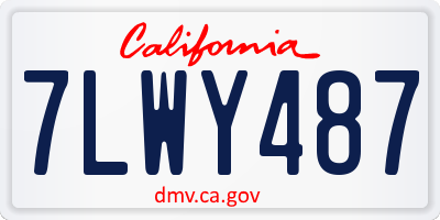 CA license plate 7LWY487
