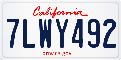 CA license plate 7LWY492