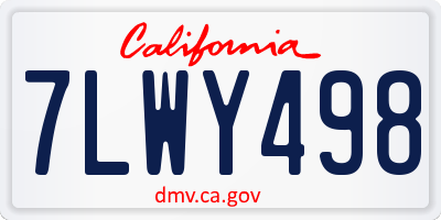 CA license plate 7LWY498