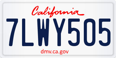 CA license plate 7LWY505