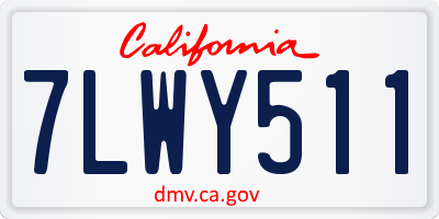 CA license plate 7LWY511