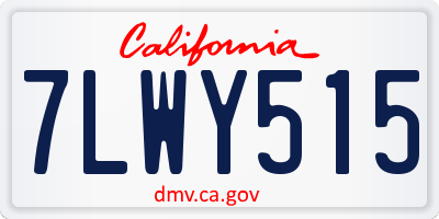 CA license plate 7LWY515