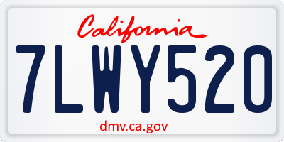 CA license plate 7LWY520