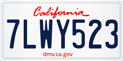 CA license plate 7LWY523