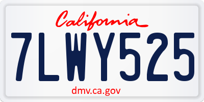 CA license plate 7LWY525