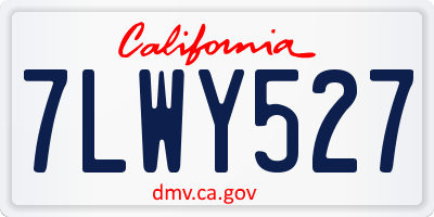 CA license plate 7LWY527