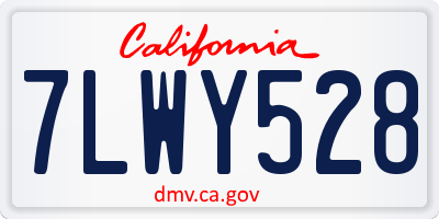 CA license plate 7LWY528
