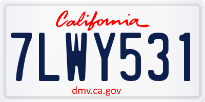 CA license plate 7LWY531