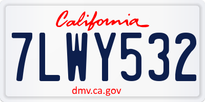CA license plate 7LWY532