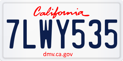 CA license plate 7LWY535