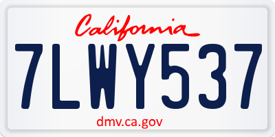 CA license plate 7LWY537