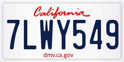 CA license plate 7LWY549