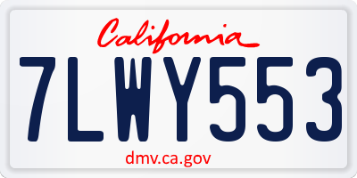 CA license plate 7LWY553