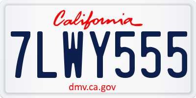 CA license plate 7LWY555