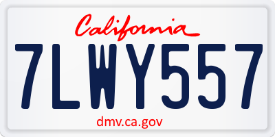 CA license plate 7LWY557