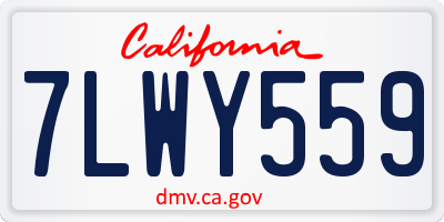 CA license plate 7LWY559