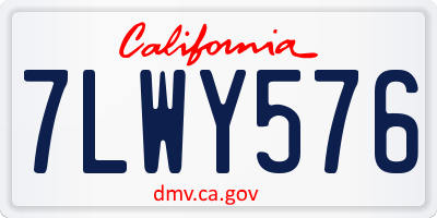 CA license plate 7LWY576