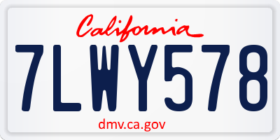 CA license plate 7LWY578