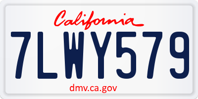 CA license plate 7LWY579