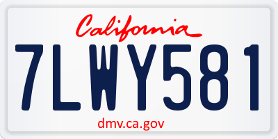 CA license plate 7LWY581