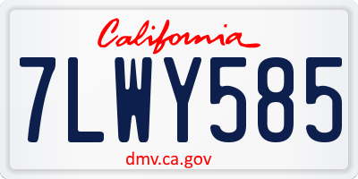 CA license plate 7LWY585