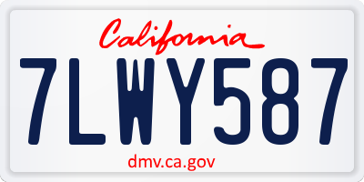 CA license plate 7LWY587