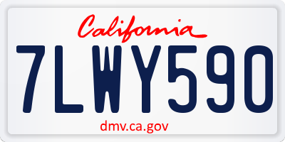 CA license plate 7LWY590