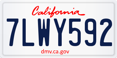 CA license plate 7LWY592
