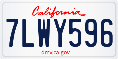 CA license plate 7LWY596