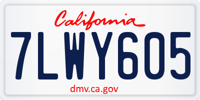 CA license plate 7LWY605