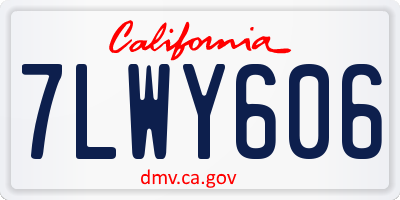 CA license plate 7LWY606