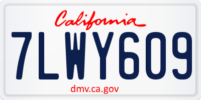CA license plate 7LWY609