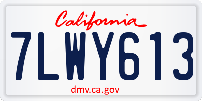 CA license plate 7LWY613