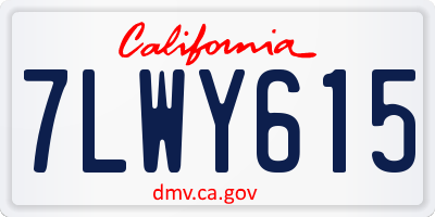 CA license plate 7LWY615