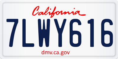 CA license plate 7LWY616