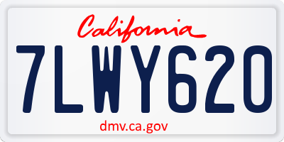 CA license plate 7LWY620