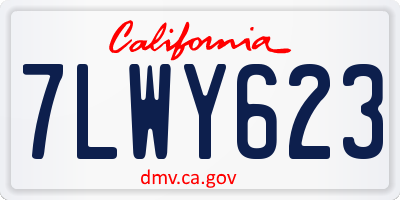CA license plate 7LWY623